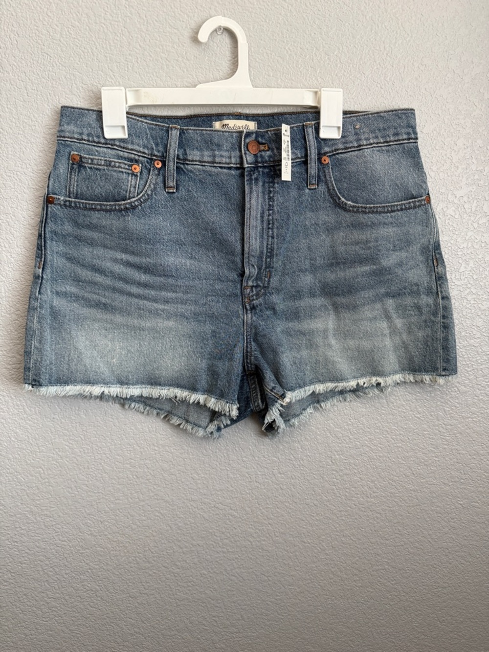 Madewell The Perfect Jean Short, High-Rise Frayed Hem Denim Shorts